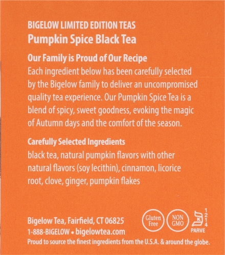 Bigelow® Pumpkin Spice Black Tea Perspective: right