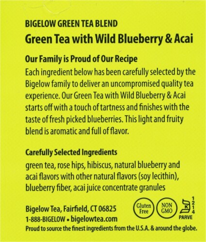 Bigelow® Green Tea with Wild Blueberry & Acai Tea Perspective: right
