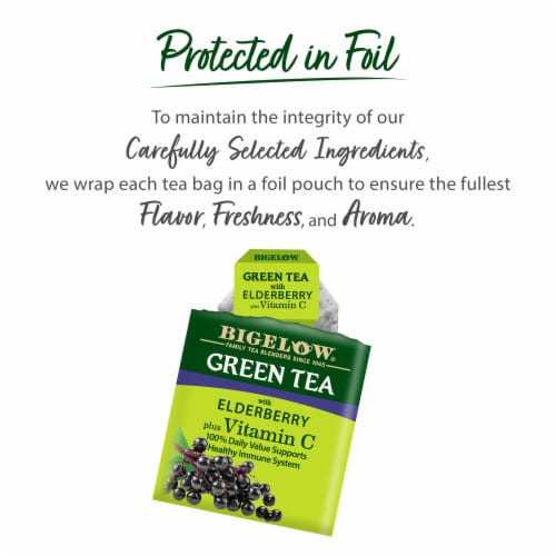 Bigelow® Green Tea with Elderberry Vitamin C Tea Bags Perspective: right