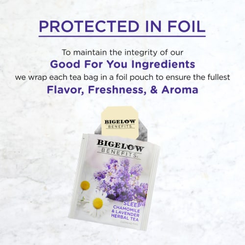 Bigelow® Benefits Sleep Chamomile & Lavender Caffeine Free Herbal Tea Bags Perspective: right