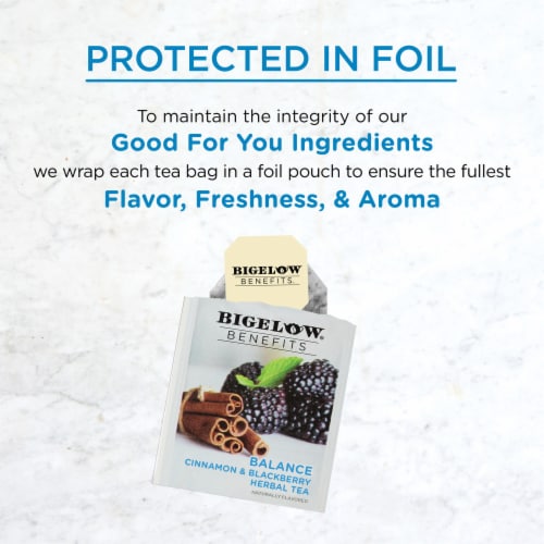 Bigelow® Benefits Cinnamon & Blackberry Herbal Tea Bags Perspective: right