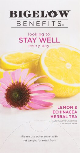 Bigelow Benefits Stay Well Lemon & Echinacea Herbal Tea Bags Perspective: right