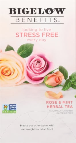 Bigelow Benefits Rose & Mint Herbal Tea Bags Perspective: right