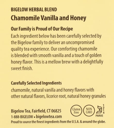 Bigelow Chamomile Vanilla and Honey Herbal Tea Perspective: right