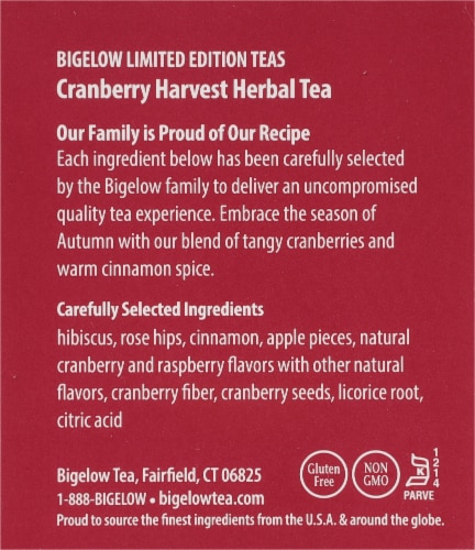 Bigelow® Caffeine Free Cranberry Harvest Herbal Tea Perspective: right