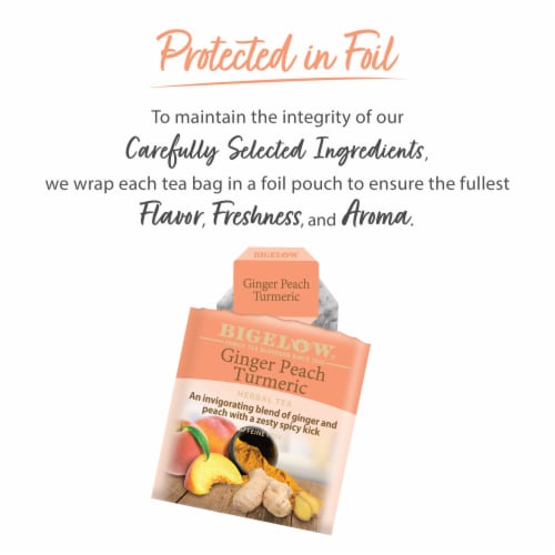 Bigelow® Ginger Peach Turmeric Herbal Tea Bags Perspective: right