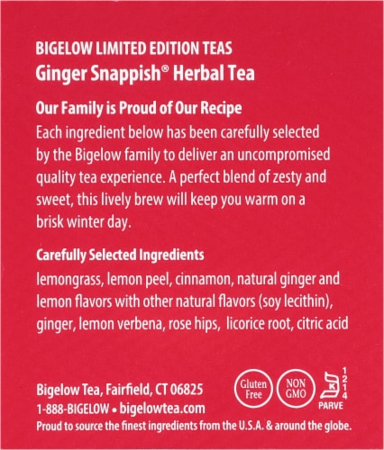 Bigelow® Ginger Snappish® Caffeine Free Herbal Tea Bags Perspective: right