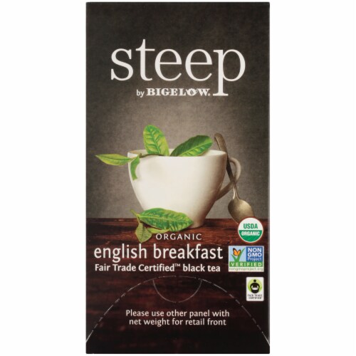 Bigelow Steep Organic English Breakfast Black Tea Perspective: right