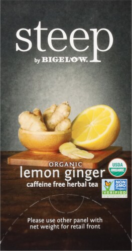 Bigelow Steep Organic Lemon Ginger Herbal Tea Perspective: right
