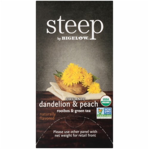 Bigelow Steep Organic Dandelion & Peach Rooibos & Green Tea Perspective: right