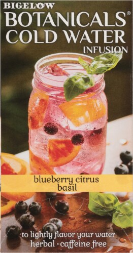 Bigelow Botanicals Cold Water Infusion Blueberry Citrus Basil Herbal Tea Bags Perspective: right