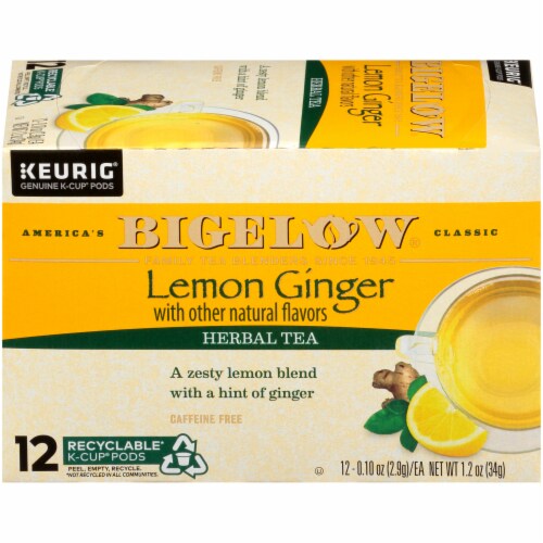 Bigelow Lemon Ginger Herbal Tea K Cup Pods 12 ct Harris Teeter