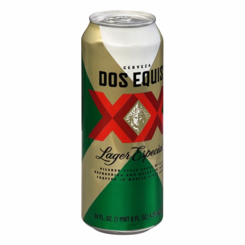 Dos Equis Mexican Lager Beer, Single 24 fl oz Can Perspective: right