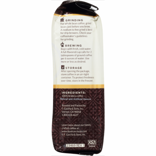Don Francisco's Coffee Family Reserve Vanilla Nut Ground Coffee Perspective: right