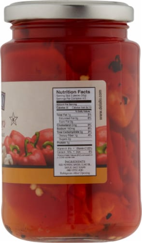 DeLallo® Roasted Red Peppers with Garlic Perspective: right