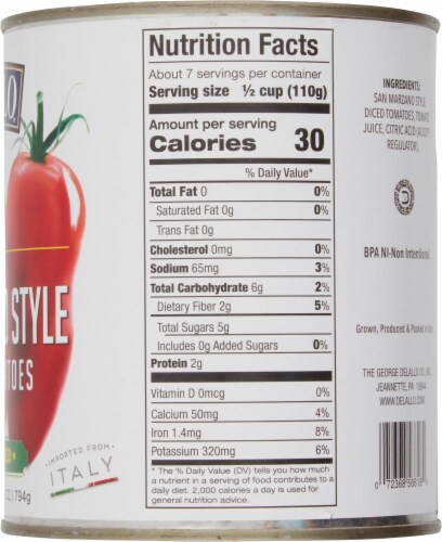 DeLallo® San Marzano Style Italian Canned Tomatoes Perspective: right