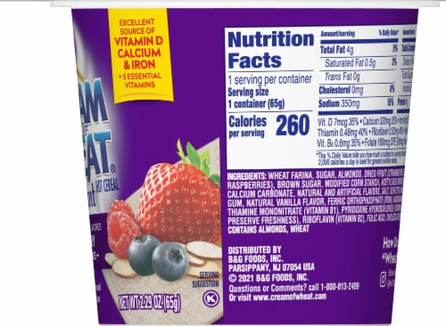 Cream of Wheat® To-Go Mixed Berry with Almonds Instant Hot Cereal Perspective: right