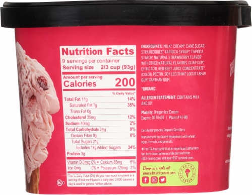 Alden's Organic® Strawberry Ice Cream Perspective: right