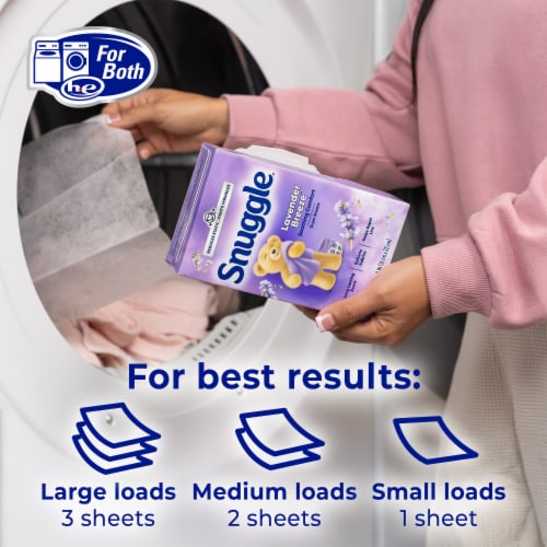 Snuggle® Lavender & Vanilla Orchid™ Scented Fabric Softener Dryer Sheets Perspective: right