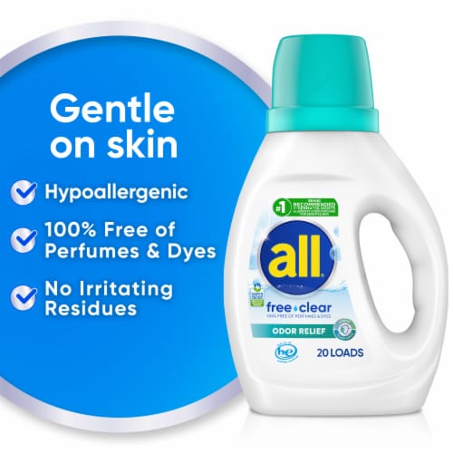 All® Free Clear Odor Relief Liquid Laundry Detergent Perspective: right