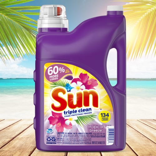 Sun® Triple Clean Tropical Breeze Liquid Laundry Detergent Perspective: right