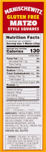 Manischewitz Gluten Free Matzo Style Squares Perspective: right