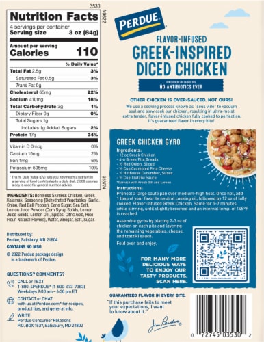 PERDUE® Flavor-Infused Greek-Inspired Diced Chicken Chunks Perspective: right