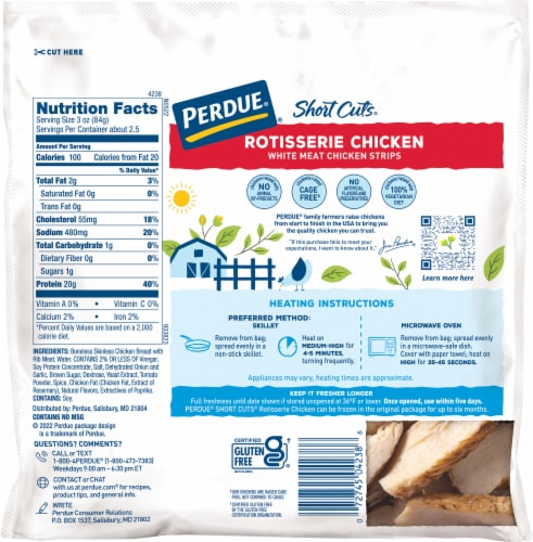 Perdue® Short Cuts® Fully Cooked Rotisserie Chicken Strips Perspective: right