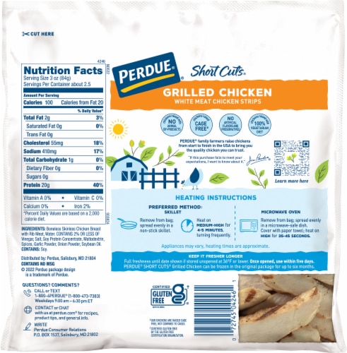Perdue® Short Cuts® Grilled White Meat Chicken Strips Perspective: right
