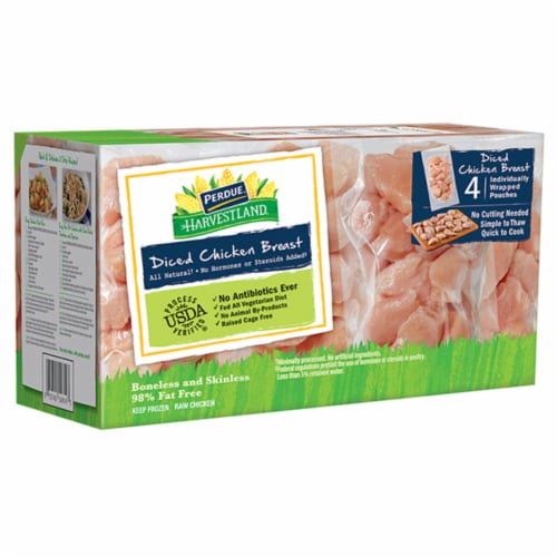 PERDUE® HARVESTLAND® Diced Individually Wrapped Chicken Breasts Perspective: right