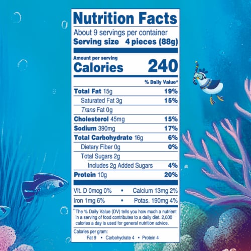 Perdue Fun Shaped Frozen Fully Cooked Chicken Breast Sea Creatures Nuggets Perspective: right