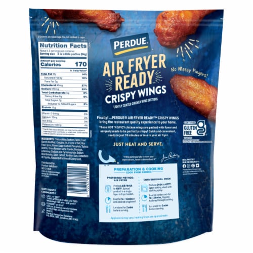 Perdue® Air Fryer Ready™ Frozen Fully Cooked Hot 'N Spicy Chicken Wings Perspective: right