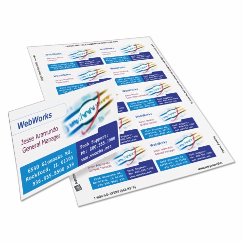 Avery® CARD,IJ BUS 1000BX,WHT 08870 Perspective: right