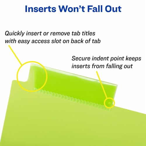 Avery® Big Tab Plastic Pocket Intsert Divider Perspective: right