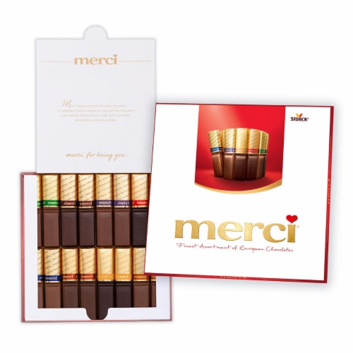 Merci Finest Assortment of European Chocolates Gift Box Perspective: right