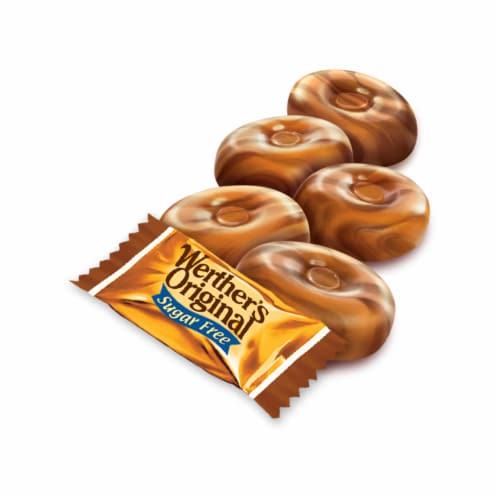 Werthers Original Hard Sugar Free Caramel Coffee Candy Perspective: right