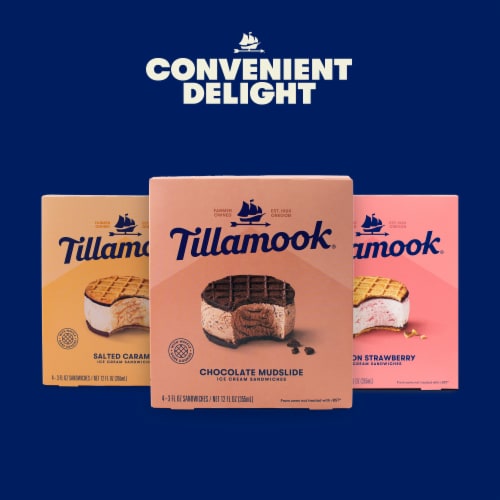 Tillamook Oregon Strawberry Ice Cream Sandwiches Perspective: right