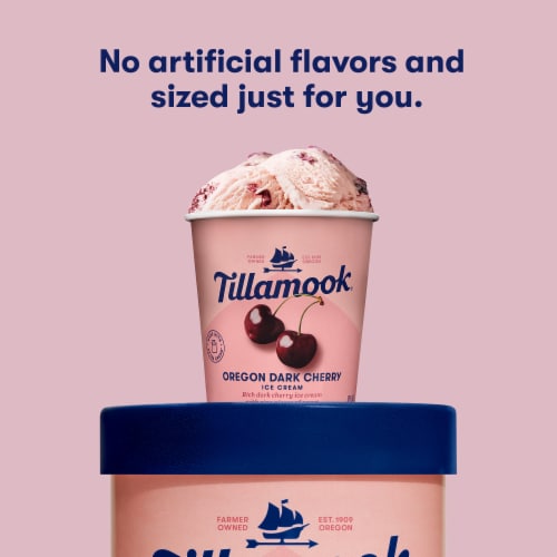 Tillamook Oregon Dark Cherry Ice Cream Perspective: right