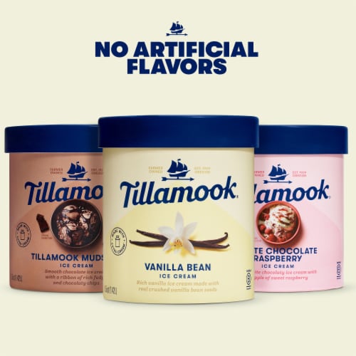 Tillamook White Chocolate Raspberry Ice Cream Tub Perspective: right