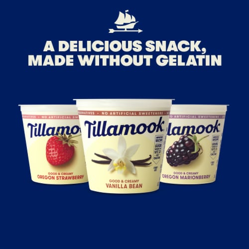 Tillamook Low Fat Oregon Marionberry Good & Creamy Yogurt Perspective: right
