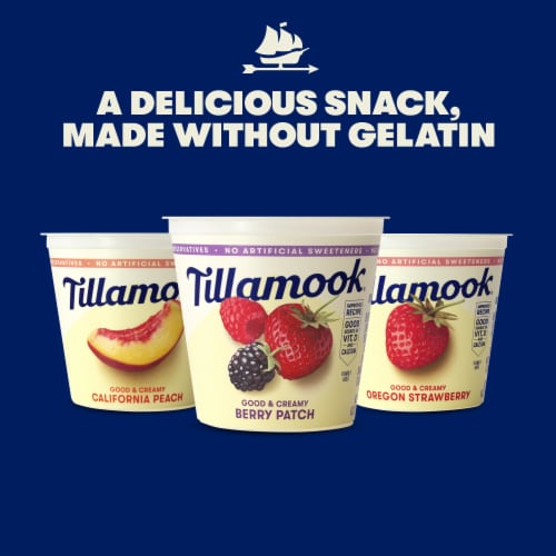 Tillamook Low Fat Oregon Strawberry Good & Creamy Yogurt Perspective: right