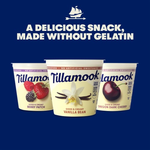 Tillamook Low Fat Oregon Dark Cherry Good & Creamy Yogurt Perspective: right