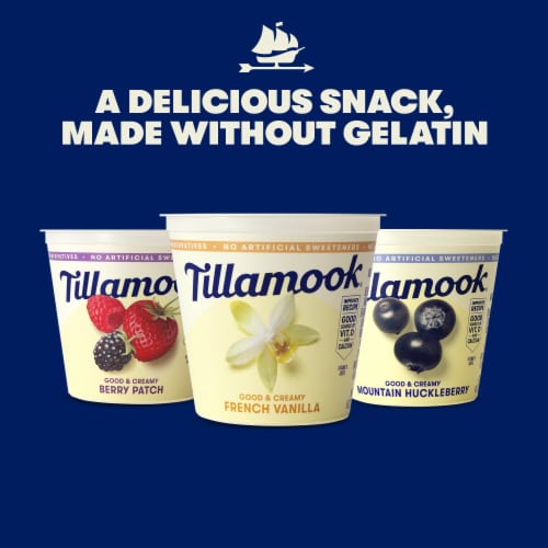 Tillamook Low Fat Mountain Huckleberry Good & Creamy Yogurt Perspective: right