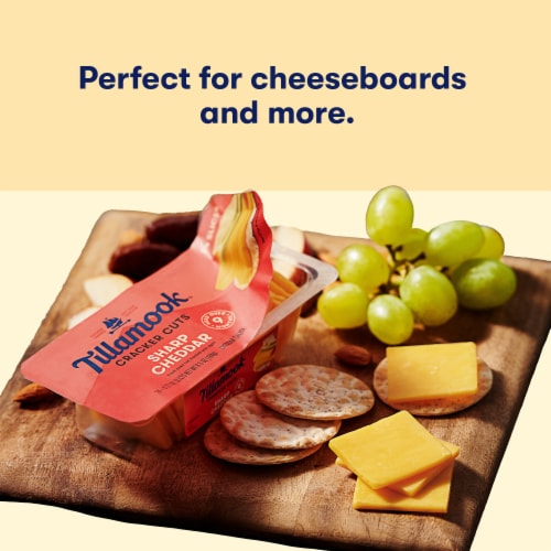 Tillamook Sharp Cheddar Cheese Cracker Cuts Cheese Snack Naturally Aged Perspective: right