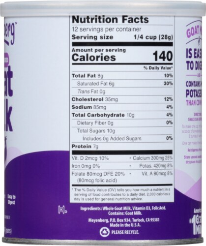 Meyenberg Powdered Goat Milk Perspective: right