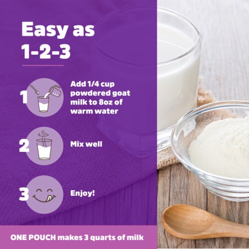 Meyenberg Powdered Whole Goat Milk, 12oz. pouch, Kosher, Gluten Free, Vitamin D3 Perspective: right