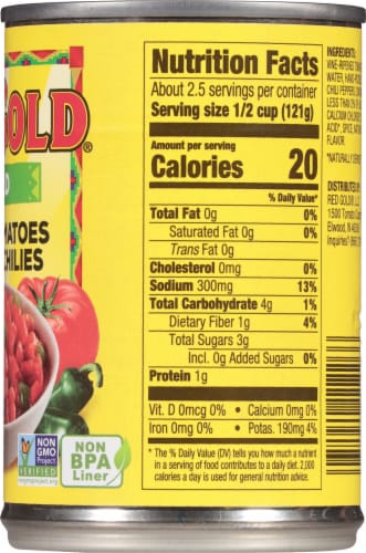 Red Gold® Tomato Love Mild Diced Tomatoes + Green Chilies Perspective: right