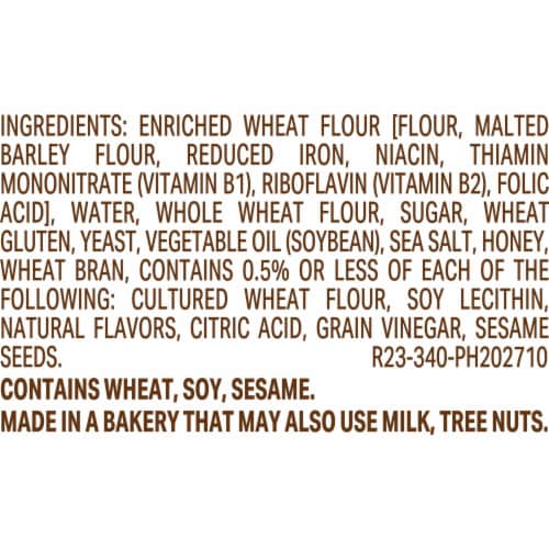 Sara Lee Artesano Golden Wheat Bakery Bread Perspective: right
