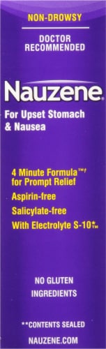 Nauzene Upset Stomach & Nausea Chewable Tablets Wild Cherry Flavor Perspective: right
