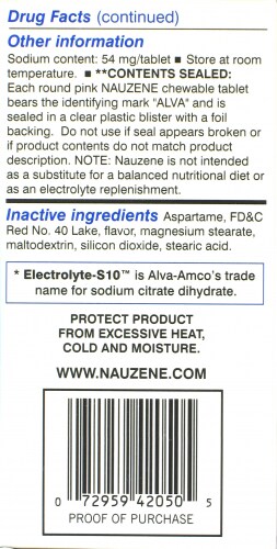 Nauzene Wild Cherry Chewable Tablets Perspective: right